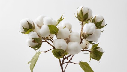 Fototapeta premium Isolated cotton plant against a white backdrop