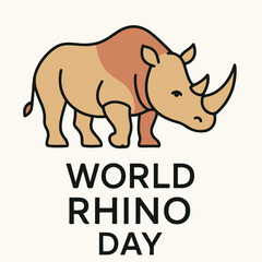 Obraz premium World Rhino Day Awareness: Rhino Silhouette with Earth & Conservation Theme.