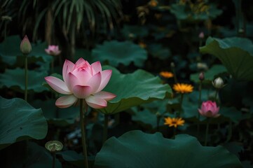 Stunning Water Lily and Enchanting Greenery