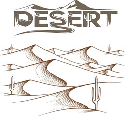 desert vector, cactus vector, sand dunes background, desert landscape illustration, cactus desert background, minimal desert design, desert nature vector, student notebook background, school notebook 