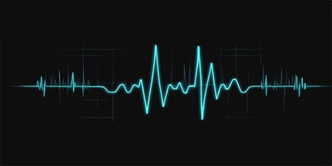 A graphic illustration of a green heartbeat on a medical monitor with a pulse line and cardiogram wave