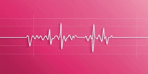 A medical electrocardiogram showing a pulsing heart rhythm that forms a love symbol
