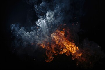 Abstract smoky and fiery backdrop with a mystical underground theme, created using mixed media