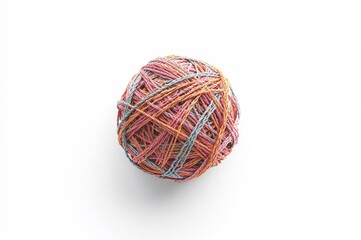 Fototapeta premium Isolated Yarn Ball on a White Background