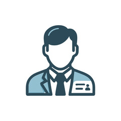 Professional man in suit with blank face illustration