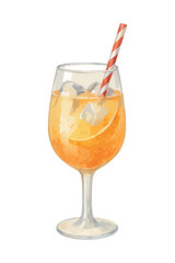 Tonic Spritz watercolor illustration. Vector isolated on white background.