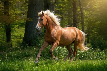 Fototapeta premium Graceful steed running freely