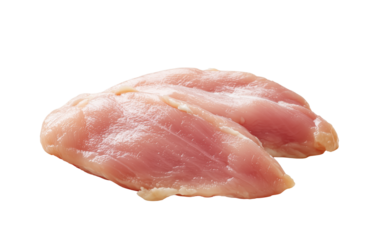 Two fresh chicken fillets isolated on transparent background
