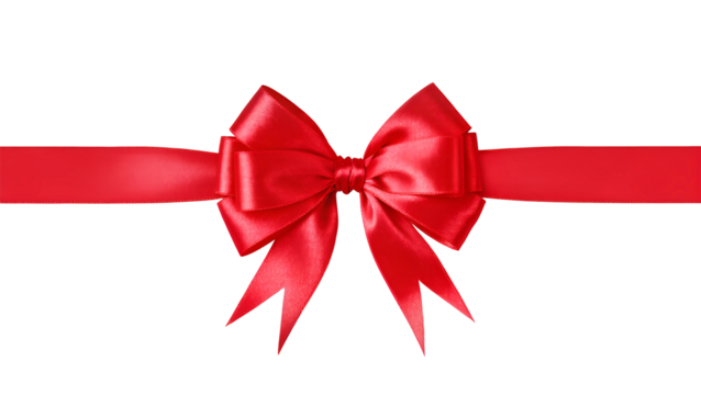 red bow on white background, png transparent