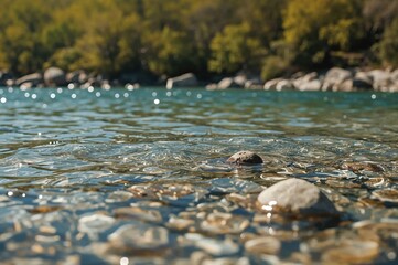 Stream with clear water and scattered stones