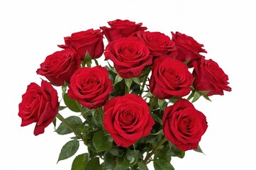 Obraz premium Cluster of pink roses on a white background