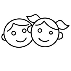 Suitable for babies, children, adults icon label. Vector ilustration 