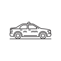 Fototapeta premium Clean Line Art Depiction of a Taxi Cab Emphasizing Transportation and Urban Mobility for Modern Design Projects and Iconography Usage