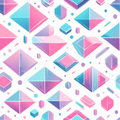 Pastel Geometric Cube Pattern