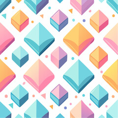Pastel Geometric Cube Pattern