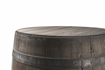 Obraz premium Wooden barrels isolated on a plain white backdrop