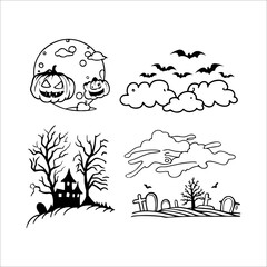 Halloween element set	
