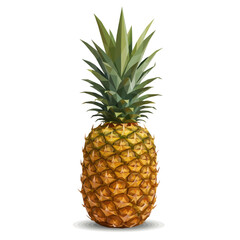 Fototapeta premium Deliciously Ripe Tropical Mango with Vibrant Colors and Fresh Green Leaf Illustration