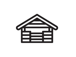 Farming Shelter Equipment Symbol in Neat Line Vector Illustration