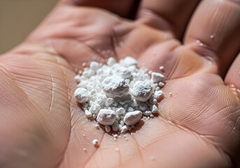 Close-Up Macro of Chalk Powder on Athlete's Palm