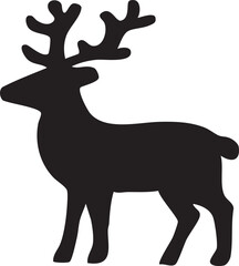 hChristmas Silhouette Icons  Santa, Reindeer, Snowman & Tree Vector Set