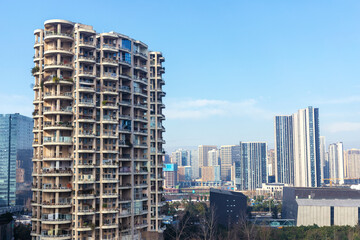 High-rise buildings in Century City, Tianfu New Area, Chengdu, Sichuan Province