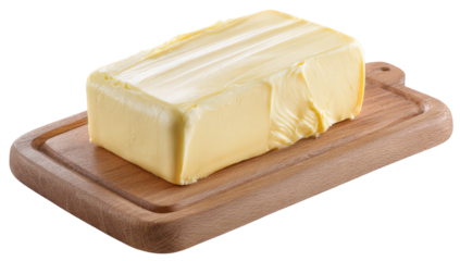 Block of butter on a wooden cutting board (1)