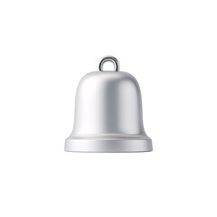 Isolated silver bell icon on a transparent minimalist design concept