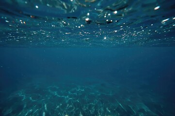 Obraz premium Underwater Scene in Shades of Blue