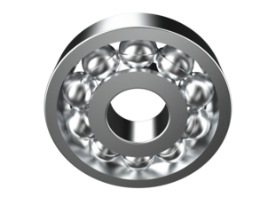 Advanced Automotive Ball Bearing: Shiny Chrome, 3D Render. Vital Mechanical Component for Power, Transportation and Industrial Machinery. Isolated HD PNG for Clean, Modern Design, Engineering and Tech