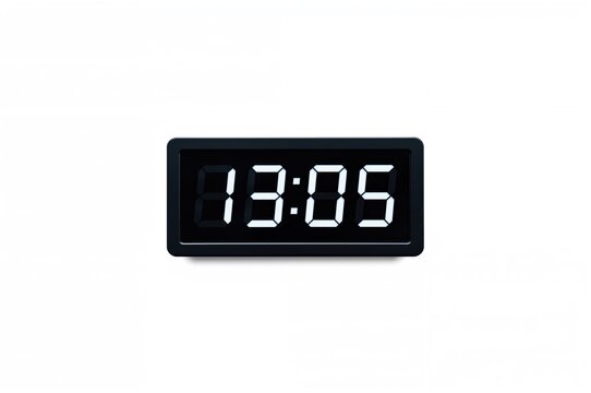 Digital clock displaying 13:05 in black on white background