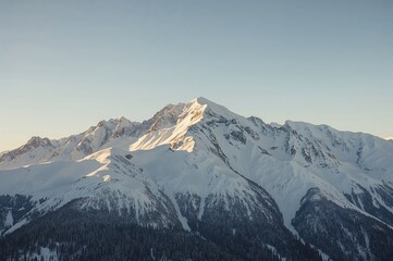Stunning Snow-Capped Mountains in Winter