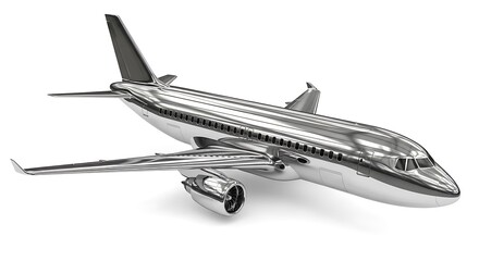 Shiny metallic model airplane flying model aircraft travel transportation aviation