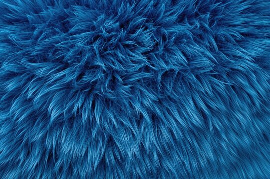 Soft blue shag rug on a white background