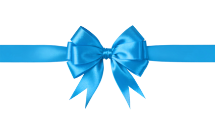 blue bow on white background