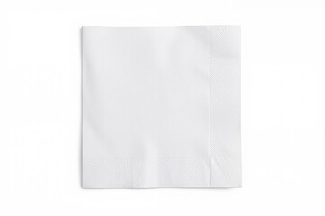 Isolated blank napkin on a white backdrop with space for text