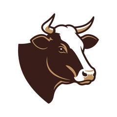 cow on a white background