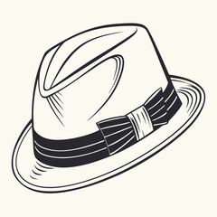 Clean fashion fedora hat icon for stylish designs