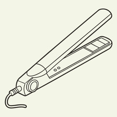 Modern hair straightener icon design for beauty and styling