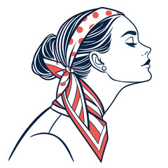 Stylish scarf tied around the neck fashion accessory icon