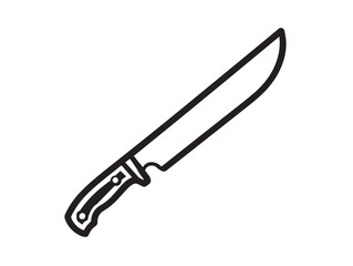 Farming Machete Symbol in Stylish Modern Outline Vector Artwork