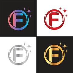 Letter F logo, F logo, AI logo set, modern and minimal design, tech-inspired, colorful icons and symbols, suitable for artificial intelligence, innovation, branding, startups, and digital identity.