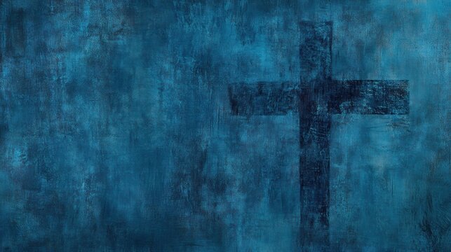 Dark blue textured cross background