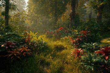 Multicolored Bromeliads Diverse Shapes With