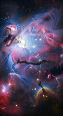Obraz premium A mesmerizing view of the orion nebula, a stellar nursery of cosmic gas and dust