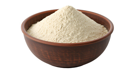 Bowl of Flour on Black Background