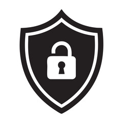 Security Shield with Padlock Icon vector 