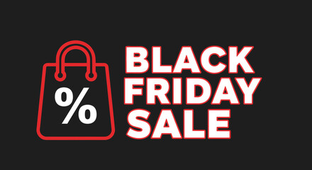 Vibrant black Friday sale promotion emphasizing discounts on shopping bags with bold text and