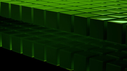 Fototapeta premium Layered geometric cubes forming futuristic stacked wall