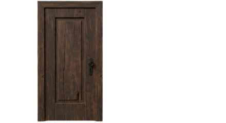 Rustic Wooden Door with Ornate Handle